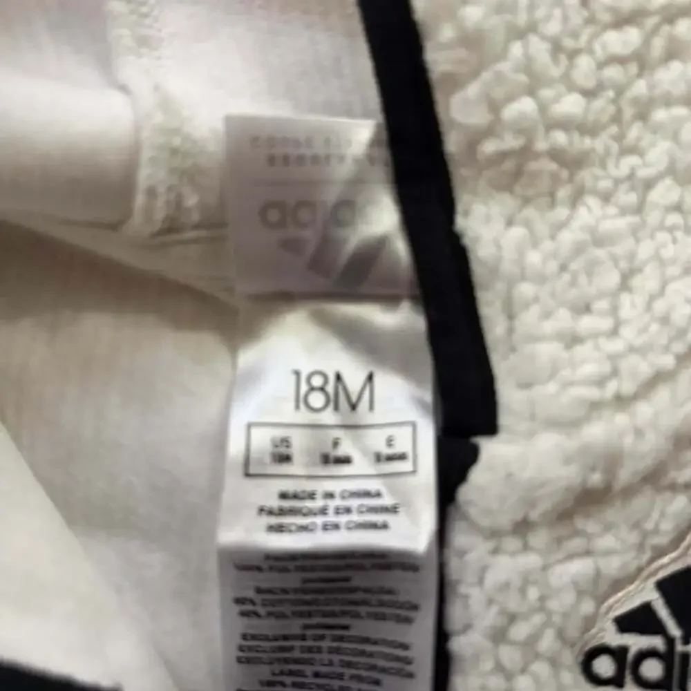Adidas Baby Sherpa Hooded Bunting Suit 18M White